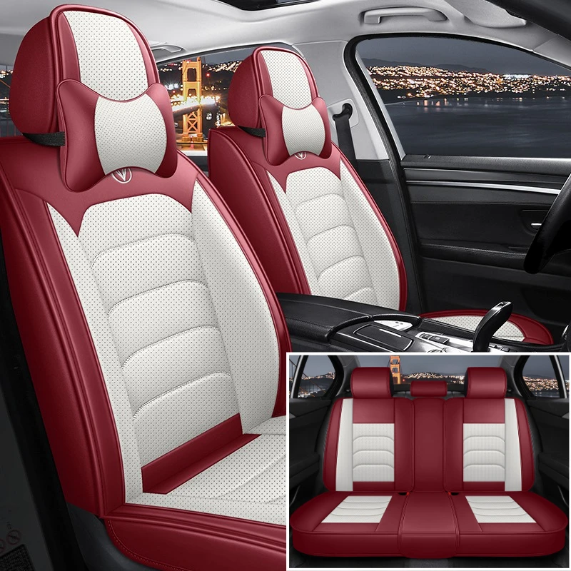 

Чехлы на 5-местные автомобильные сиденья премиум-класса из искусственной кожи, мягкие, удобные, дышащие, полная защита, простая установка, всепогодная погода