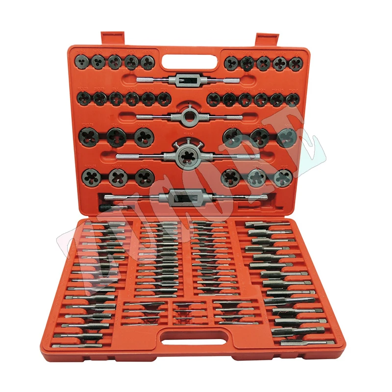 Juego de grifo y troquelado, 110 Uds., M2-M18 métrico, herramientas de llave de corte de roscado manual, acero de tungsteno para módulos de precisión de máquinas herramientas