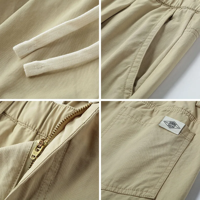 Lente Nieuwe Vintage Cargo 100% Katoenen Broek voor Mannen Casual Grote Zak Broek Streetwear Mannen ATZ645