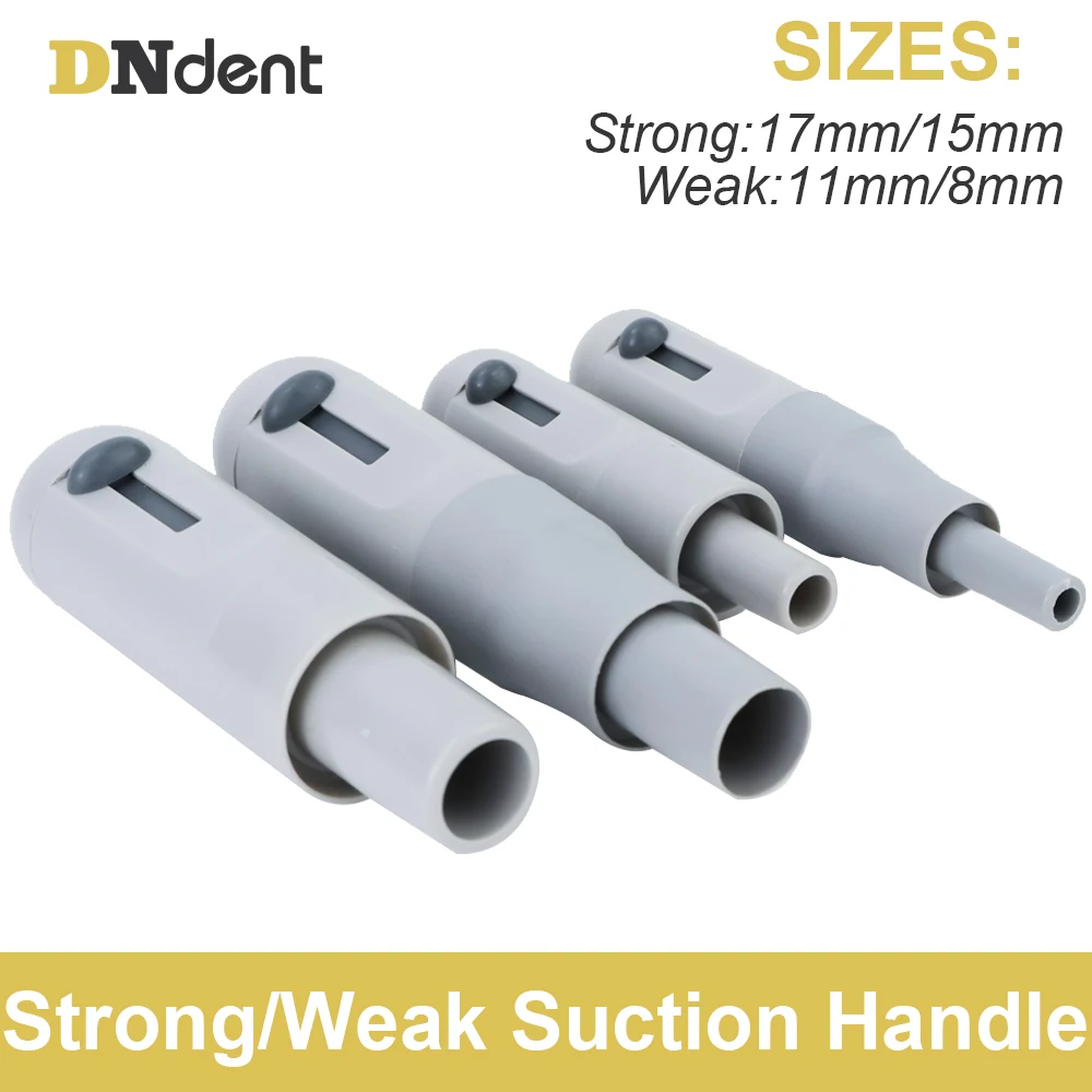 17/15/11/8mm Dental Saliva Swivel Suction Handle with Adjustable Valve Strong Weak Suction Plastic Adapter Accessories