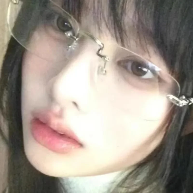 Square Rimless Anti-Blue Light Glasses Women Men Summer Silver Frame Optical Spectacle Eyeglasses Computer Reading Eyewear