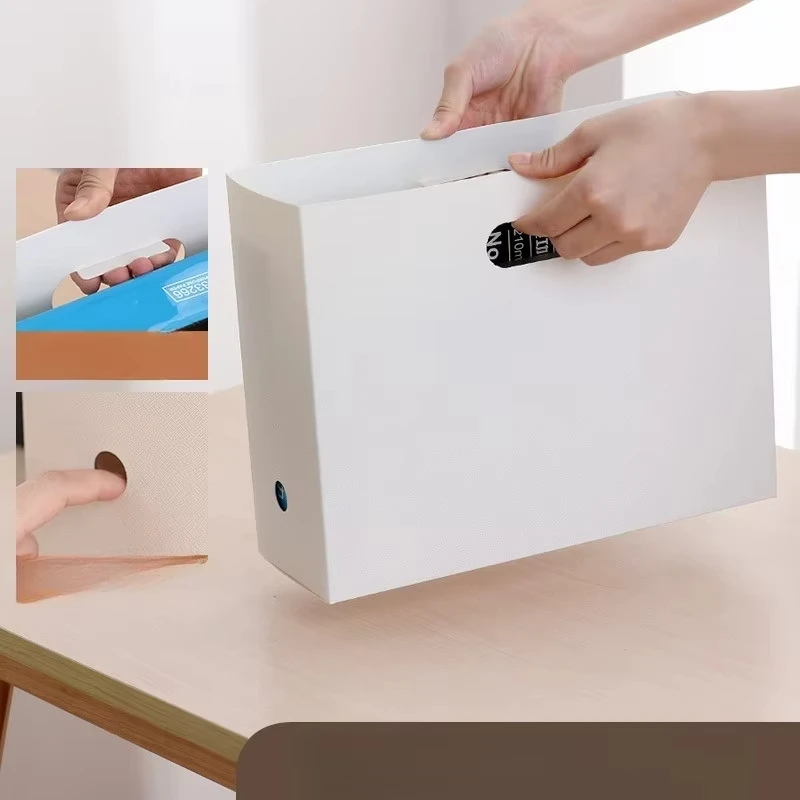 Foldable File Storage Box Vertical Plastic Book Storage Rack Space-Saving Multifunctional File Organizer for Office Use