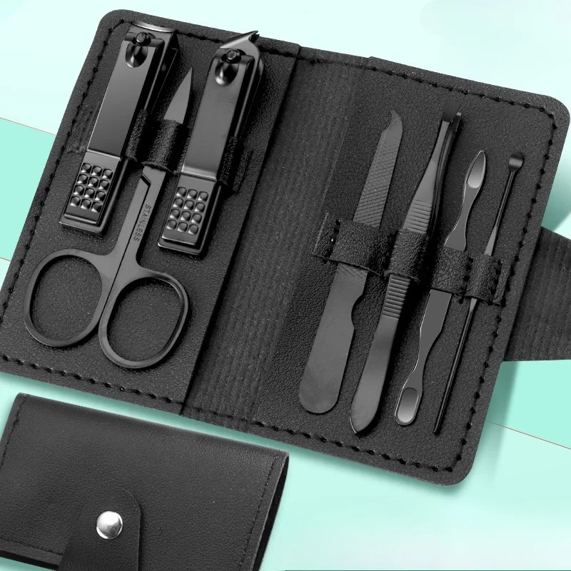 Set tagliaunghie da 7 pezzi Set completo di tagliaunghie per uso domestico Strumenti per manicure e bellezza Set tagliaunghie portatile