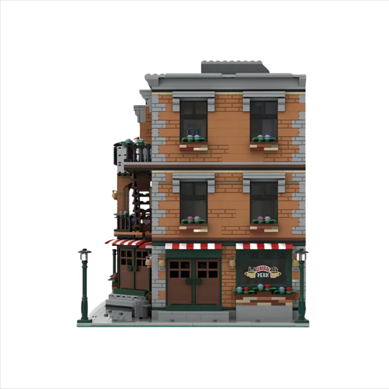 MOC-Construcción Modular con vista a la calle para apartamento, montaje de bloques de construcción de partículas pequeñas, modelo de juguete, regalo de Navidad, 4653 Uds.