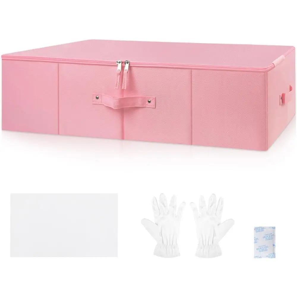 

Bridal Keepsake Box with Acid-Free Tissue, Gloves, and Desiccants for Wedding Dress Protection