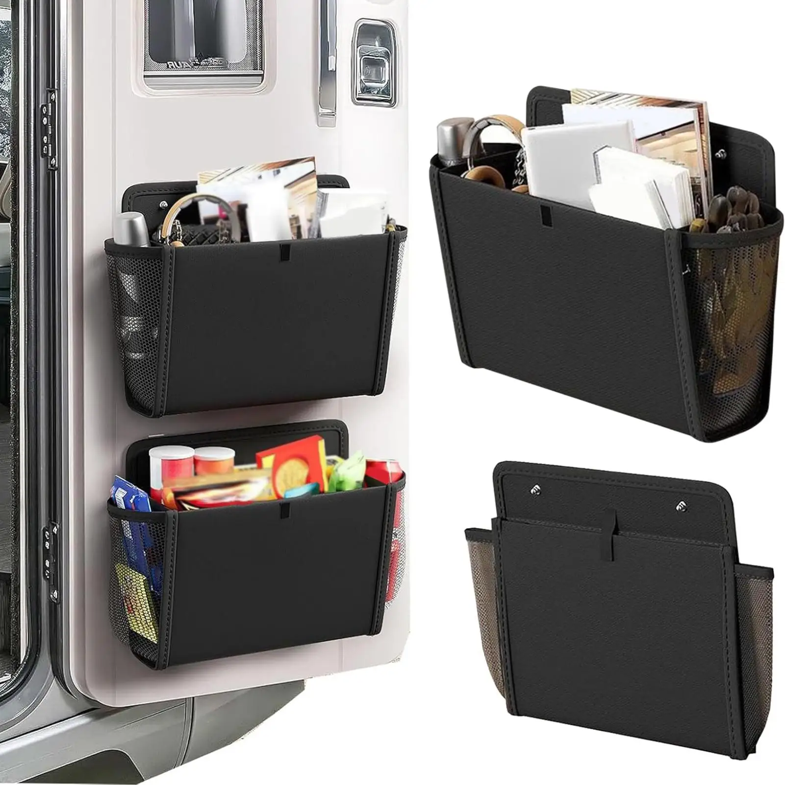 

2pcs Closet Door Organizer For Boat RV Door Storage Pocket Foldable Campers Van Kitchen Side Organizer Bag Wall Mounted Pockets