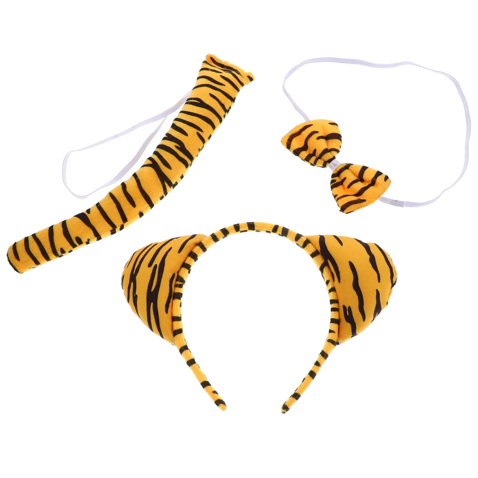 

Tiger Headdress Set Kids Tiger Ears Headband Cartoon Animal Costume Accessories Toddler Halloween Cosplay Prop Fake Tail