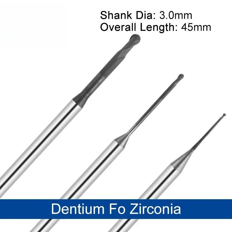 

Dental Dentistry Denture Specific Milling Cutter DLC Coating for Milling Zirconia Blocks 0.6mm/1.0mm/2.0mm Dental Lab Tools