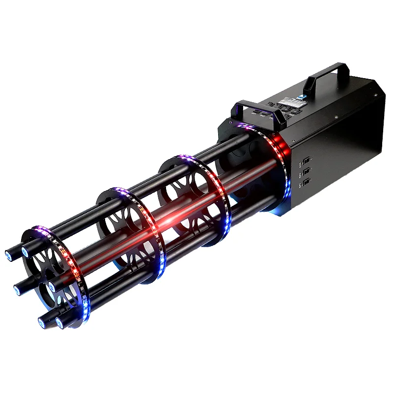 LED Gatling electronic confetti cannon 6 barrels charging wedding props electric