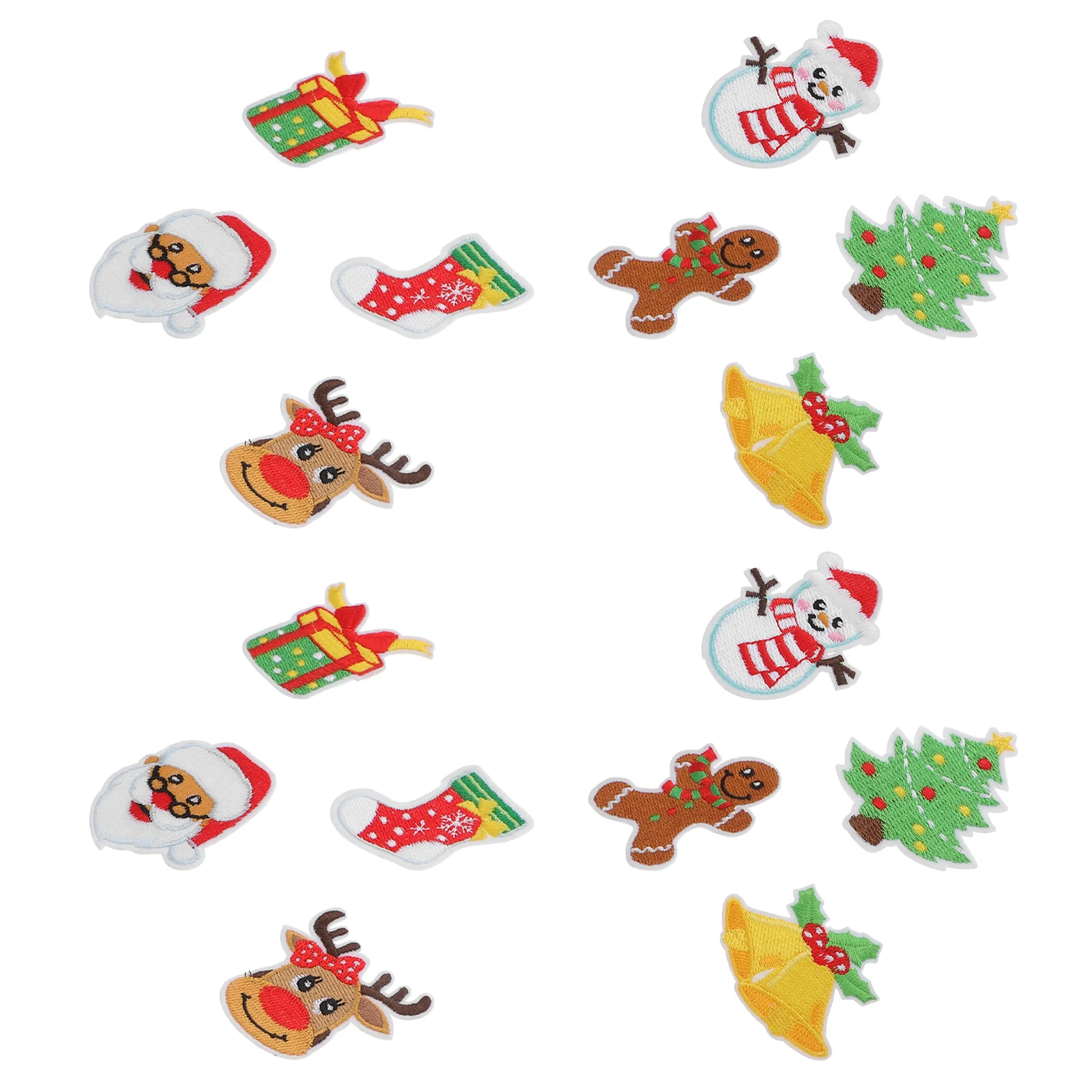 16 Pcs Christmas Stickers DIY Patch Clothing Accessories Garment Decorative Patches Wild Bag Ornaments Sewing Xmas Clothes