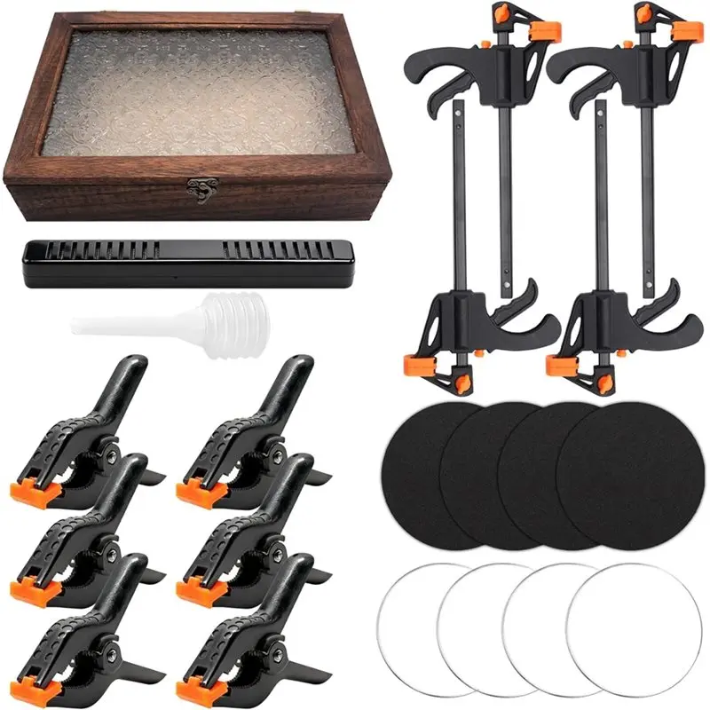 

【СПЕЦИАЛЬНОЕ ПРЕДЛОЖЕНИЕ】Набор аксессуаров для выравнивания карт — Увлажняющая коробка, акриловые пластины, приспособления для выравнивания, зажимы, маты для выравнивания