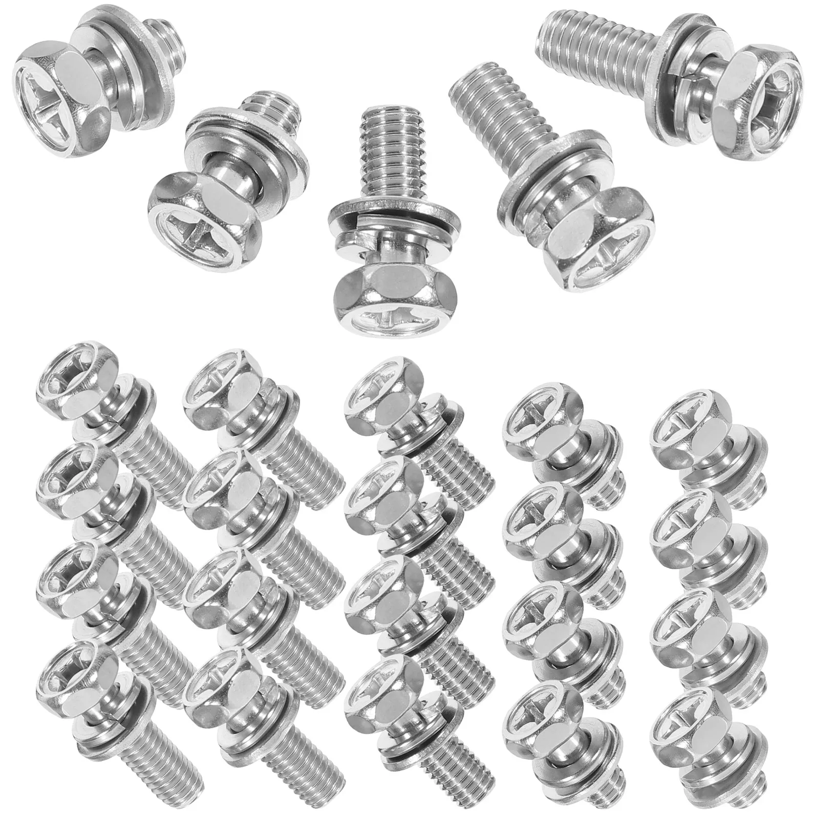 

1 set 1 set Stainless Steel Bolts M6 10 12 16 18 20mm Hexagon Nuts Washers Motorcycle Terminal Bolt Kit Repair