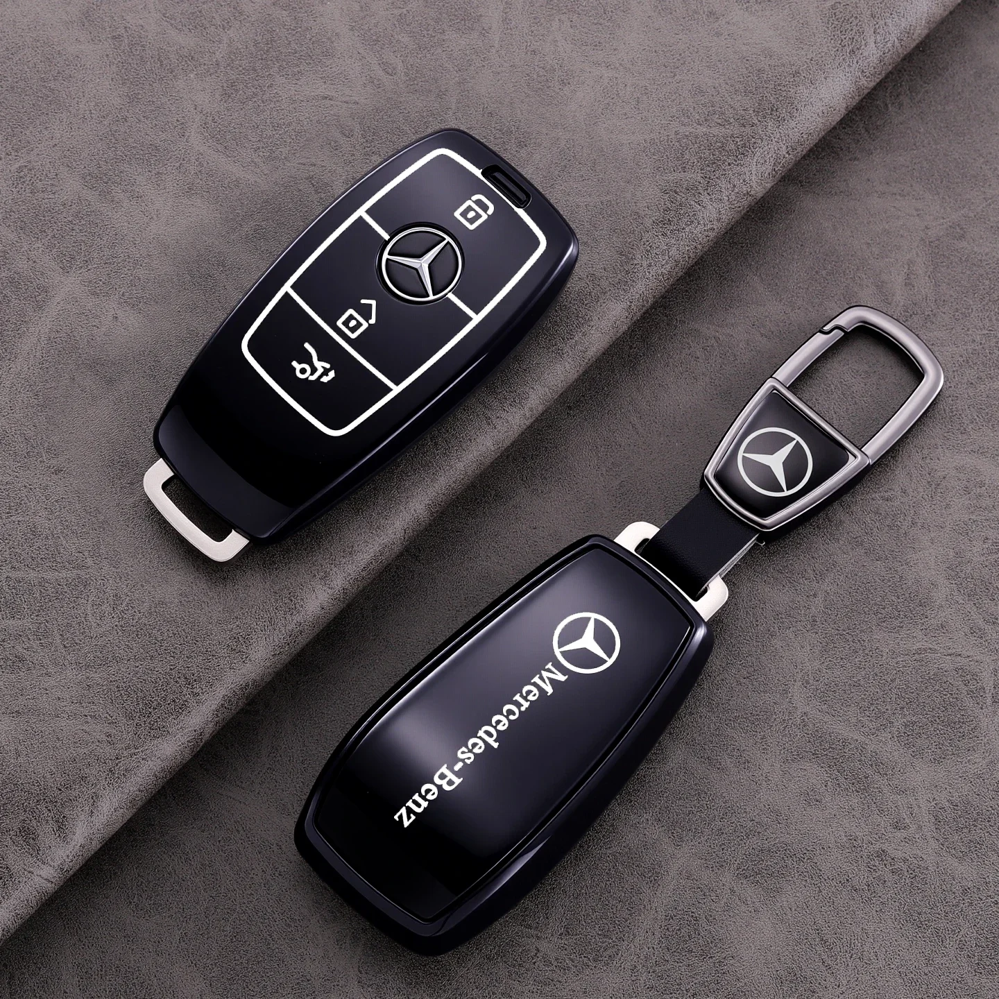 Suede Leather Car Key Case For Mercedes Benz E Class W213 W205 E200 E260 E300 E320 AMG CLA 2018 2019 2020 Remote Fob Shell Case
