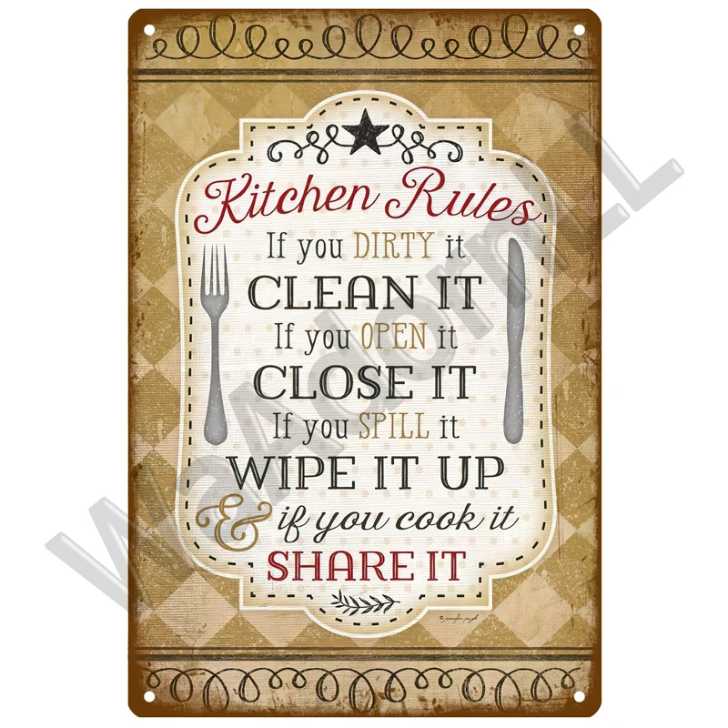 Retro DINER Tin Sign Poster Vintage Wall Posters Metal Sign Decorative Wall Plate Kitchen Plaque Metal Vintage Decor Accessories
