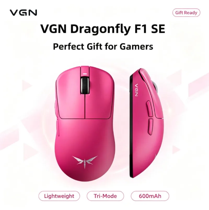 VGN Dragonfly F1 SE/F1 V2 SE Lightweight 3-Mode Wireless Gaming Mouse PAW3311 600mAh Long Batt Ergonomic Office Mice Ideal Gift