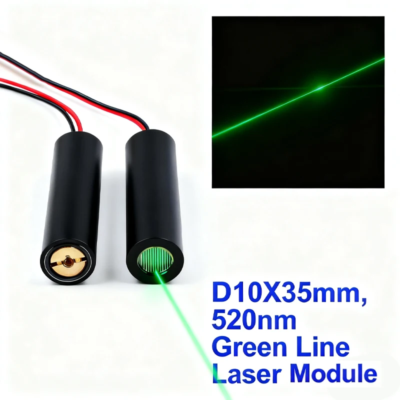 High End D10x35mm 520nm Green Line Laser Diode Module 5mW 10mW 80mW Industrial Grade APC Driver for Wood Cutting Positioning