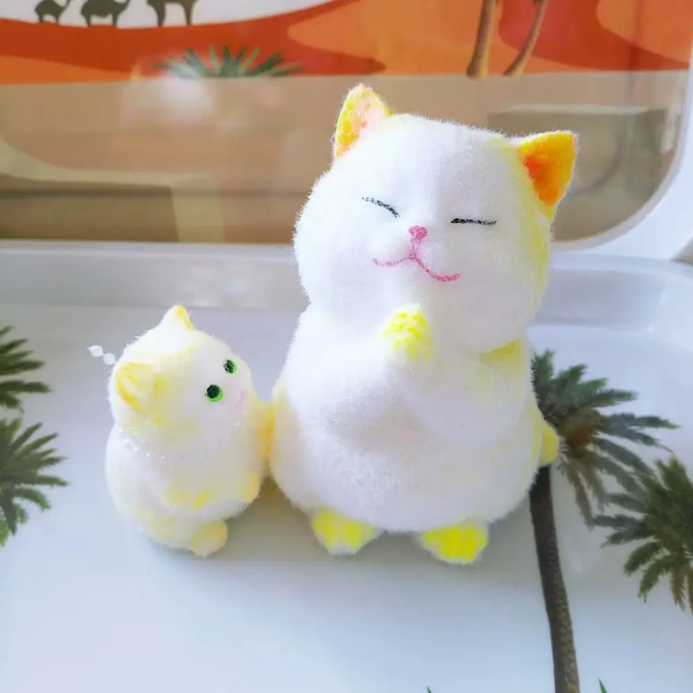 Poupée grand chat à rebond lent, jouet à presser, Simulation colorée, jouets à presser, dessin animé, chat doux, Fidget, Mini ornements