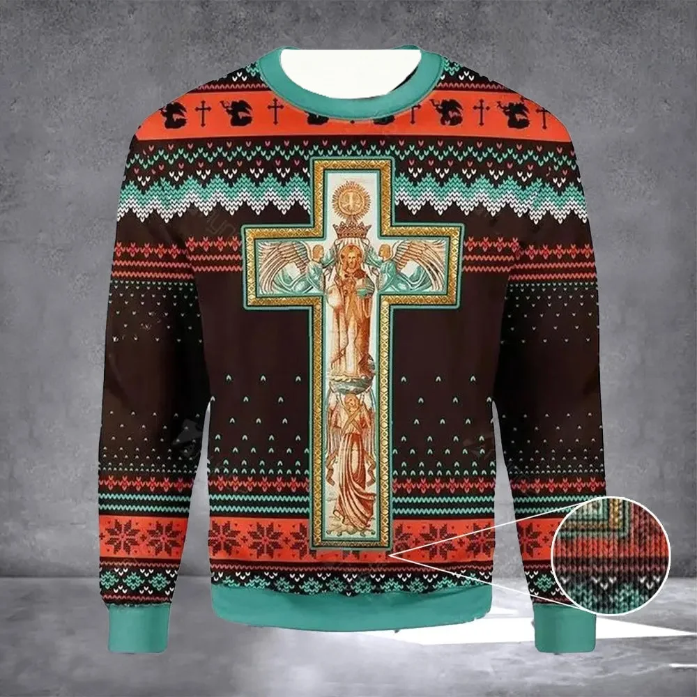 

Full Print Santa Ugly Christmas Sweater For Men Personality Street Cartoon Style Pet Dog Cat Pullover Sweatshirts Women Sweaters