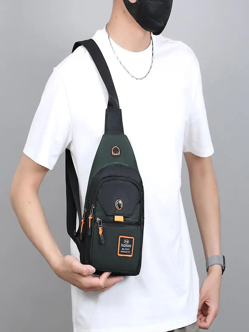 Men's Nylon Chest Bag - usage example