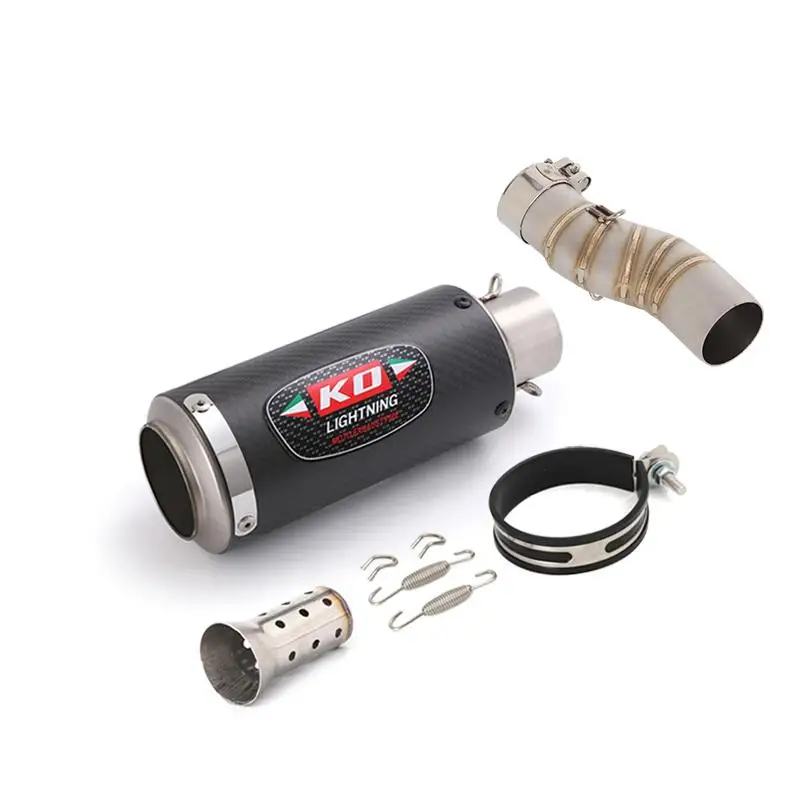 Sistema de Escape para motocicleta, silenciador de fibra de carbono, tubo de conexión medio, Escape de 51mm con DB Killer para CFMOTO 450MT 2024-2025