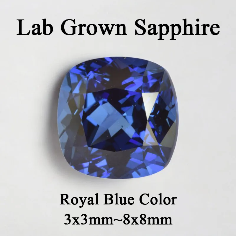 

Lab Grown Sapphire Cushion Cut Royal Blue Color Cost-effective Loose Stone Used for Making Jewelry Selectable AGL Certificate