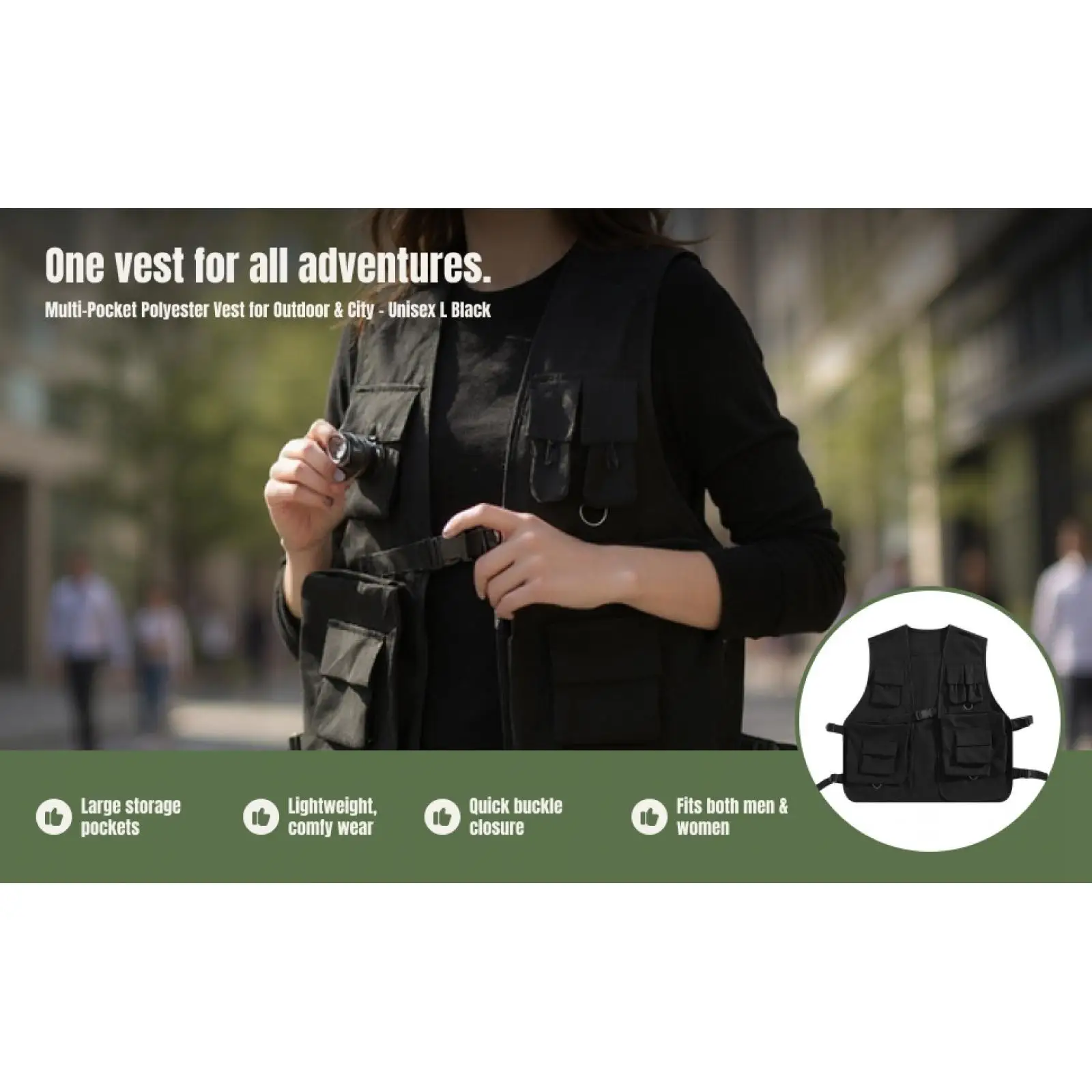 Utility Vest, Cargo Vest Sleeveless Jacket, Breathable Casual Waistcoat Outerwear for Men Women Climbing Outdoor Sports