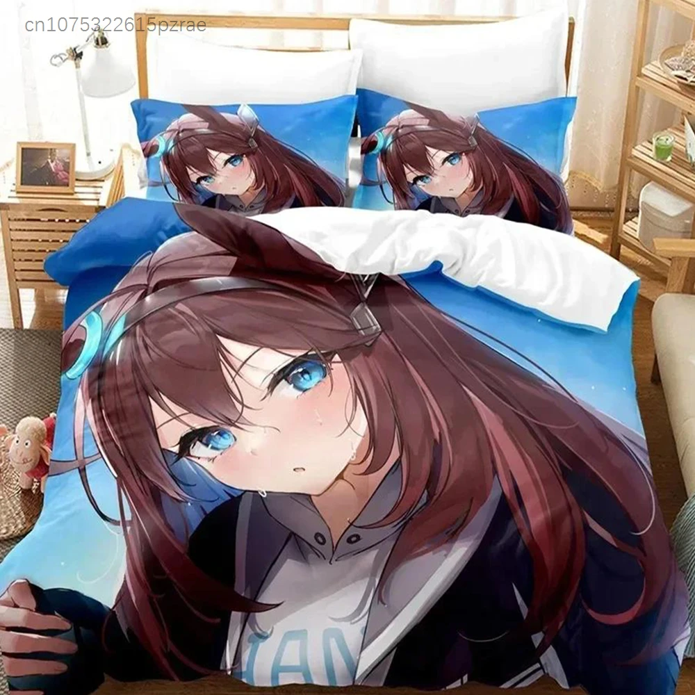 3D Print Anime Kawaii Grils Pretty Derby Bedding Sets Duvet Cover Set With Pillowcase Twin Full Queen King Bedclothes Bed Linen 3