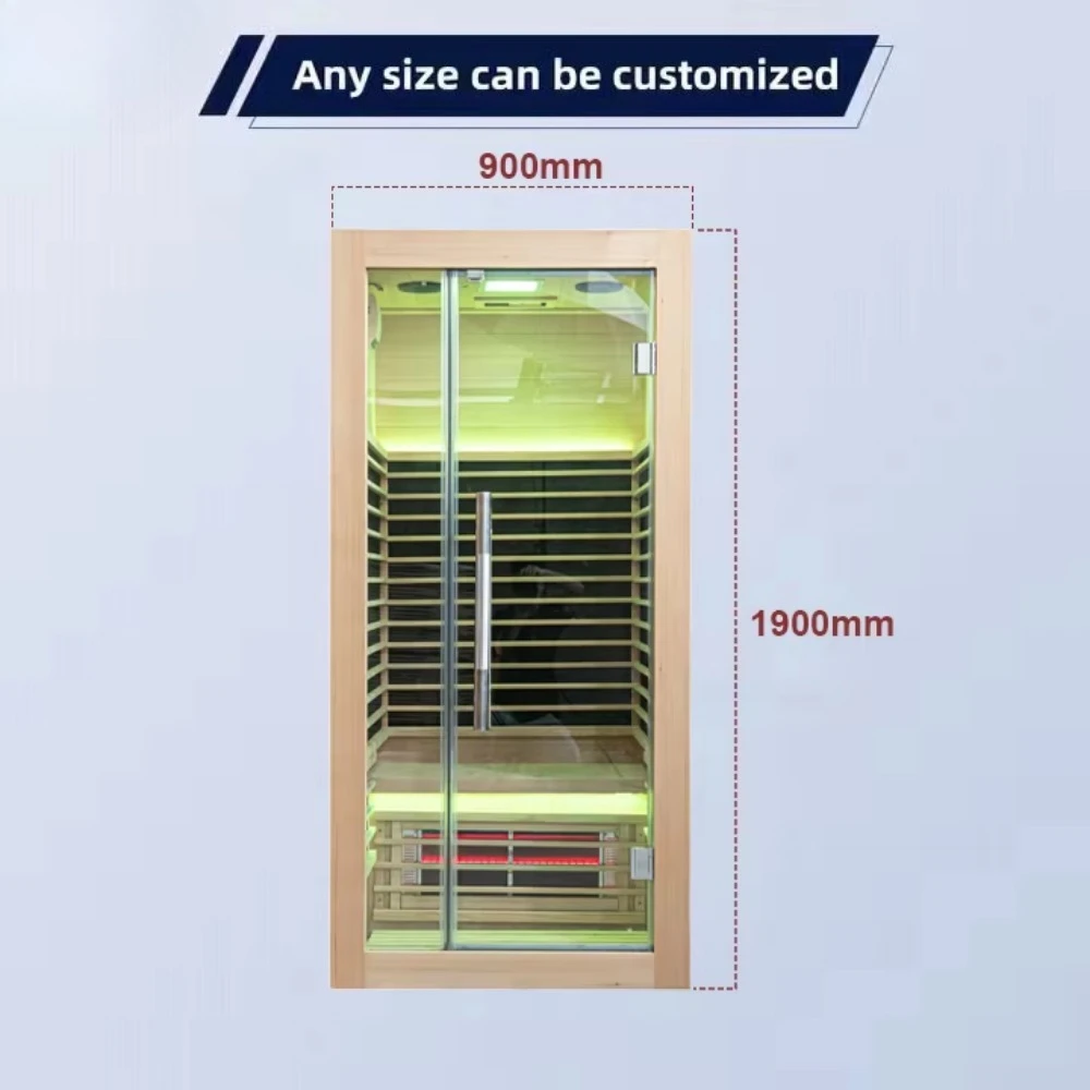 Energy Efficient Non-toxic Modern Indoor Red Far Infrared Sauna Room with Insulated Panels for Boutique Hotel and Gym