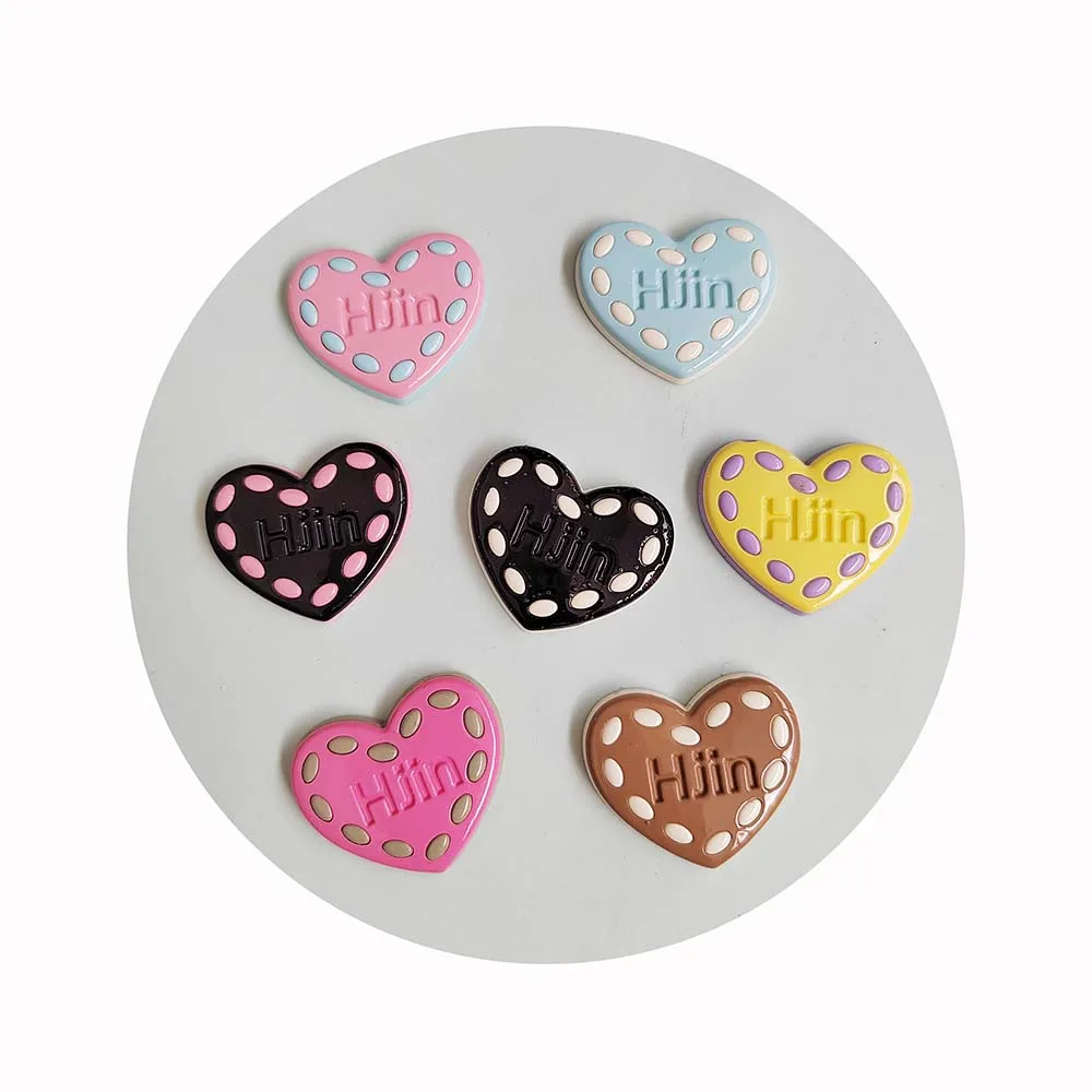 Cute Mini Heart Resin Flatback Cabochon Valentines Slime Charms Scrapbook Kawaii Embellishments Hairclip Keychain Decor