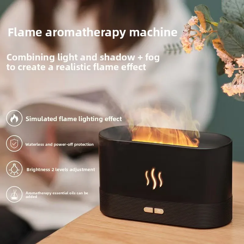 HUIBAOGE 3dSimulated Colorful Flame Aromatherapy Machine  Home atmosphere desktop office atomizing air humidifier