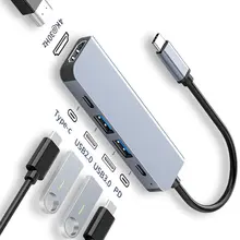 Hub USB C a 4K Compatible con HDMI USB 3,0 2, 0 tipo C PD base de carga para MacBook iPad Samsung S10 Dex TV ratón teclado U disco
