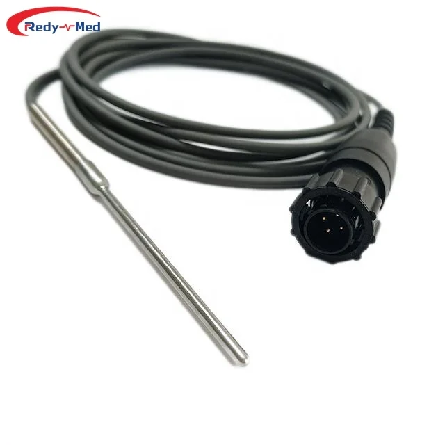 Compatible Spacelabs/Edan/Biolight/Comen Cardiac output(CO) cable in-line IEC injectate temperature probe