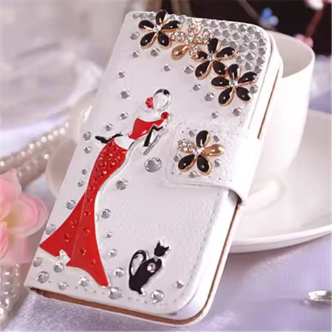 Luxury Bling Rhinestone Wallet, Leather Purse, Flip Card Pouch, Stand Cover Case for Samsung S24, S21 Plus, S22 PLUS, S23 Ultra
