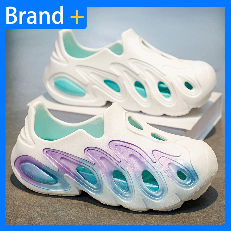 Mens Beach Shoes Comfort Hollow Out New EVA Soft Soled Outdoor Anti Slip Water Shoes Summer Wading Daily Walking Casual Sandals