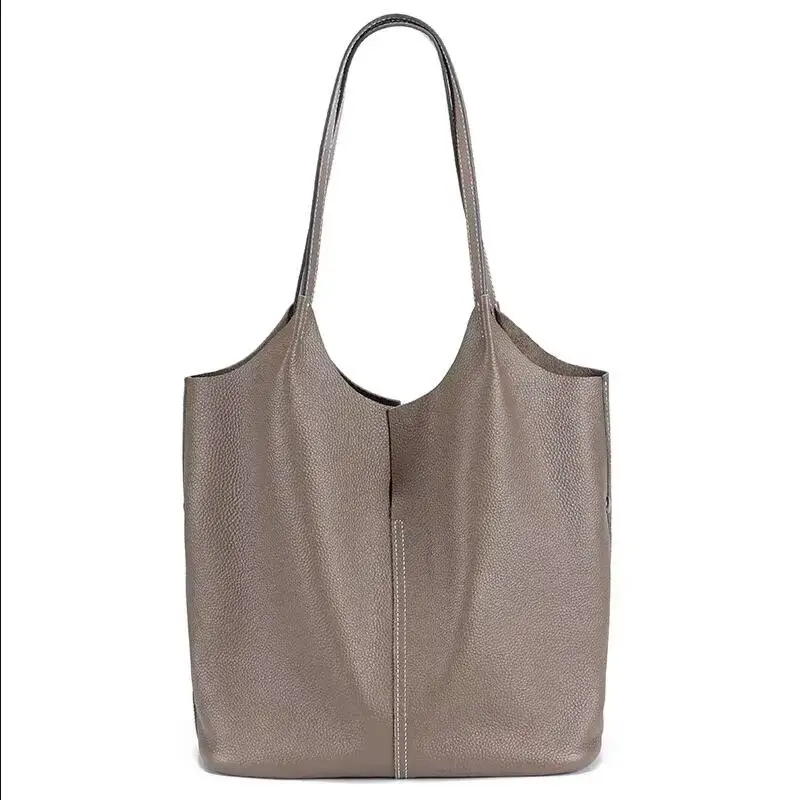 

Women Cowhide Bucket Bag Ladies Luxury Tote Bag Lady Casual Genuine Cow Leather Shoulder Bags ladies Fashion Tote Handbag Female