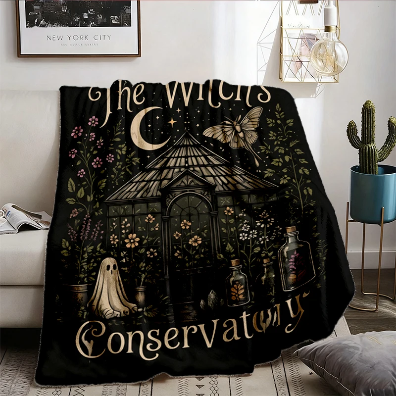 Witchs Conservatory Cozy Blanket, Soft Blanket Warm Blanket Soft Blanket, Botanical Witchy Comfy Blanket, Haunted Greenh