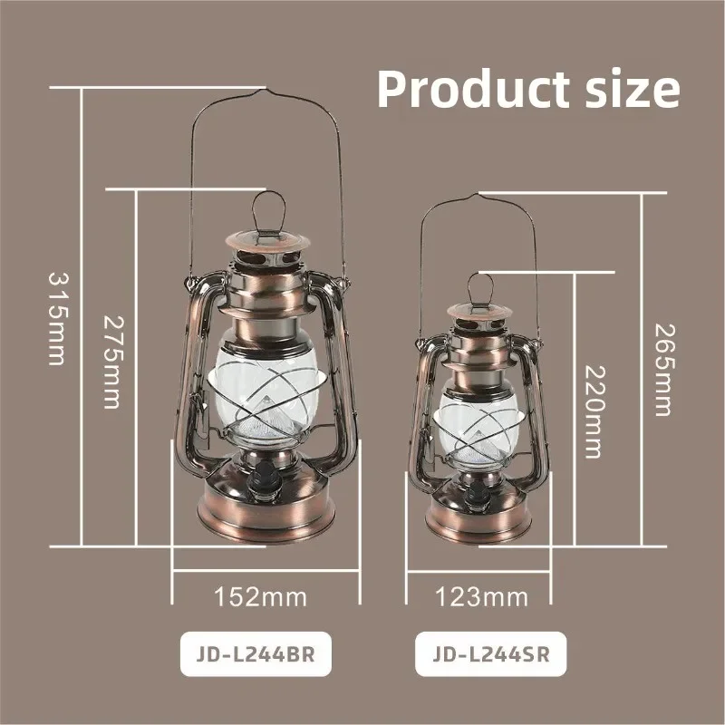 Retro kerosene lamp rechargeable LED outdoor camping portable lantern