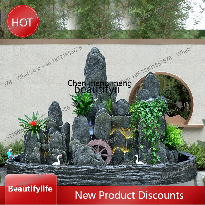 

Large Garden Landscape Rockery Water Fountain Fish Pond Outdoor Courtyard Decorative Floor Ornament