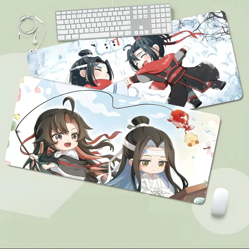 Daily Gentle Cartoon M-Mo Dao Zu Shi Chibi Mouse Pad Non-Slip Large Desk Mat Thick Stitched Edge Gaming Mousepad