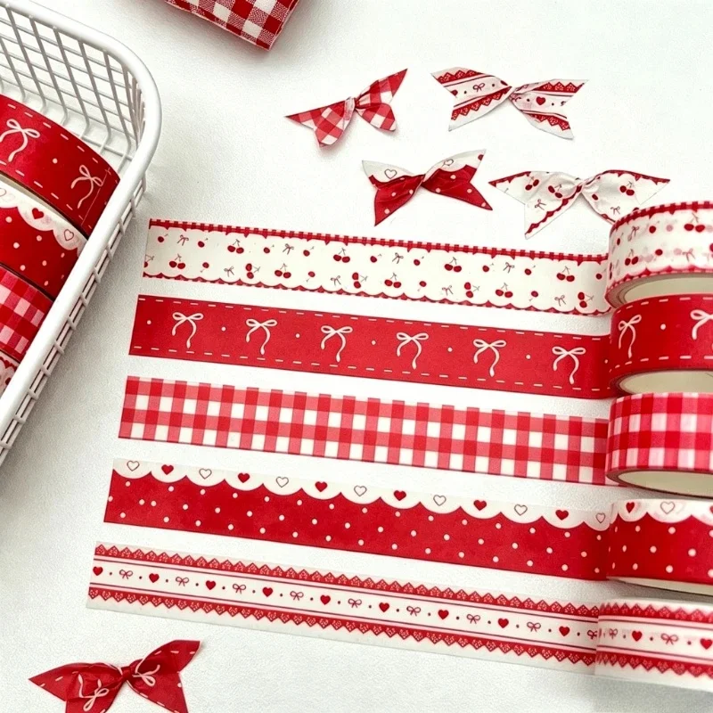 5Pcs Cute Washi Tape DIY Scrapbook Journal Collage Decor Material Stationery Aesthetic Masking Tape - view 5