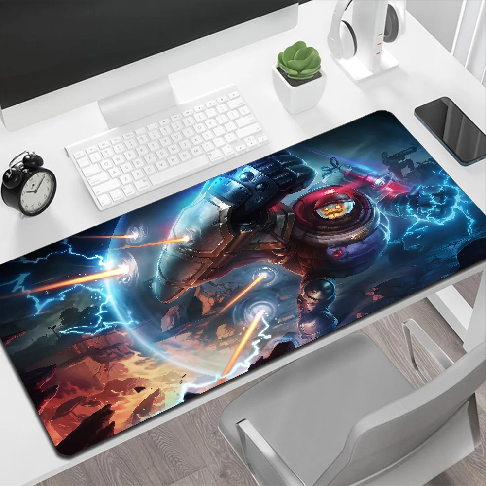 Tapis de souris de jeu League of ATIONS End Blitzcrank, grand tapis de souris, PC Gamer, ordinateur, grand clavier, bureau, polymères, média