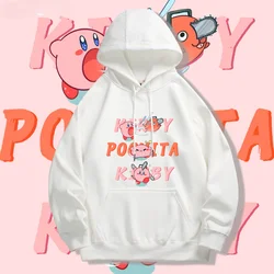 Kirby Nintendo Joint Pochitas Chain Print Hooded Sweater  Girls Teen Loose Comfortable Oversize Anime Hoodie