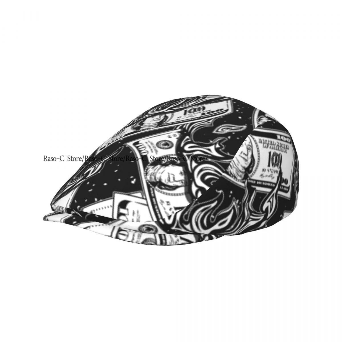 Flat Cap Men Women Newsboy Cap 100 Dollar Bills Money Vintage Style Driving Bunnet Ivy Hat Bakerboy Hat Spring Summer Boina