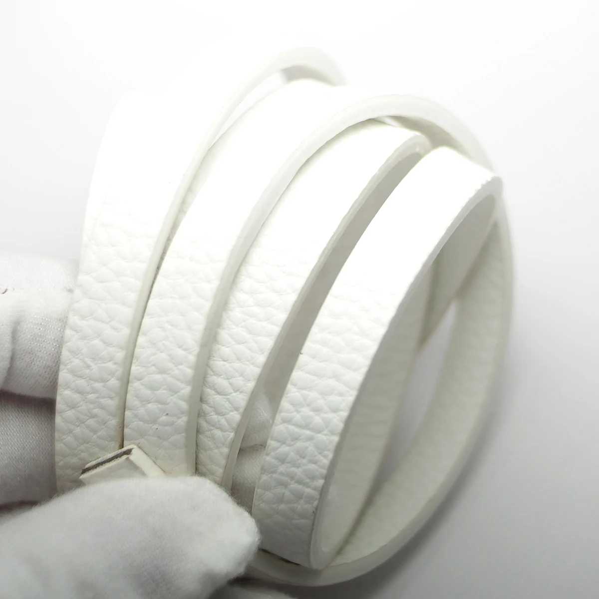 1.15meter Soft Leather Cord,White Litchi Texture 10mm Leather Strips,Bracelet Making, Crafting Supplies,Synthetic Leather