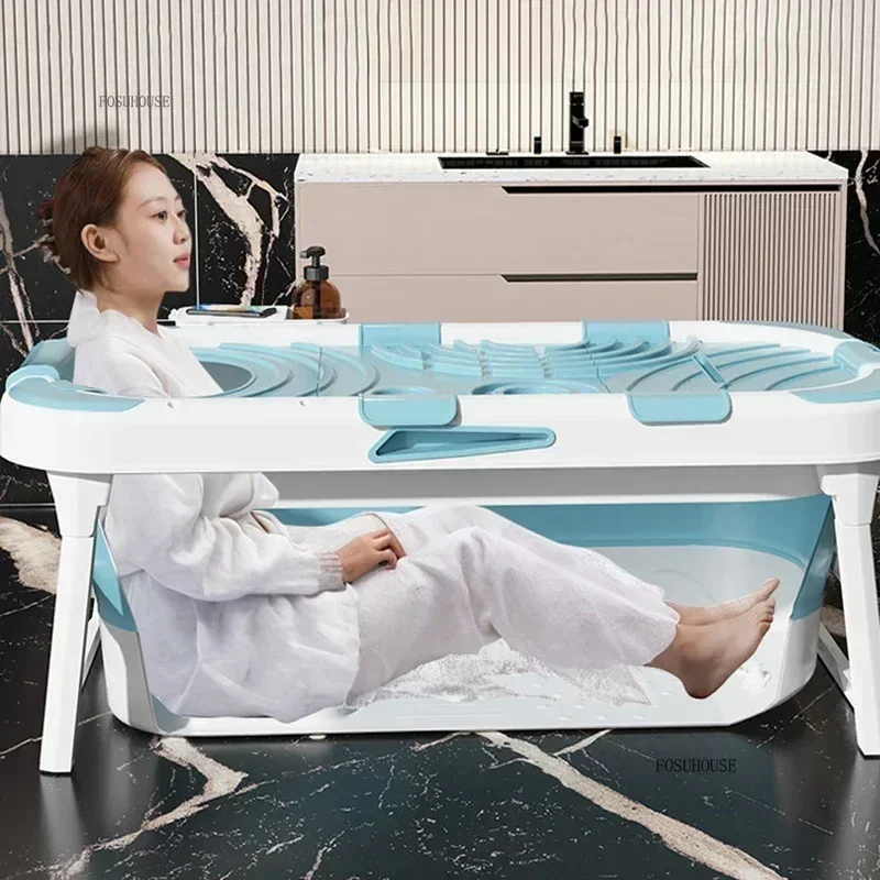 Bañeras portátiles plegables para adultos, baño de hielo de cuerpo completo, bañera de Spa, piscina grande, cubo de baño grueso Simple B C F