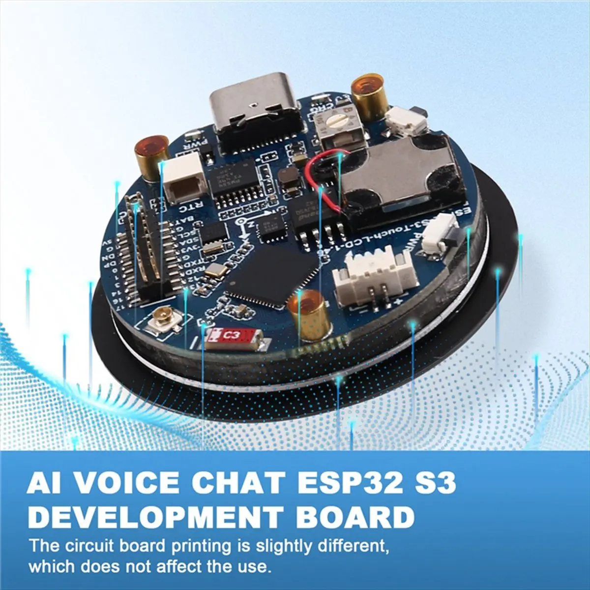 

Плата разработки A06R XiaoZhi DeepSeek AI Voice Chat ESP32 S3 с 1,46-дюймовым круглым ЖК-дисплеем, QMI8658/SD/MP3, аудио/порт для батареи, LVGL, B