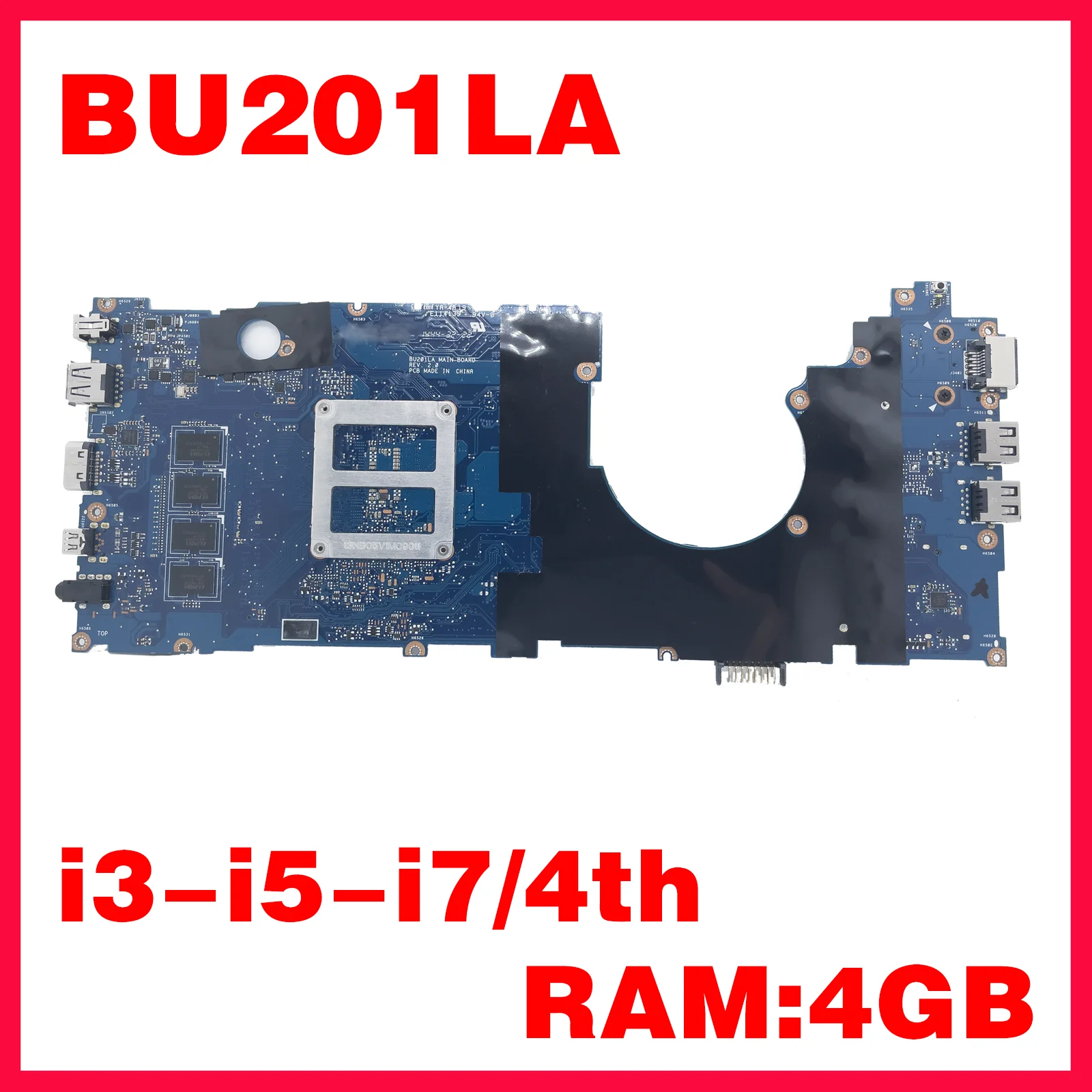 Dinzi BU201LA Notebook Mainboard untuk ASUS PRO BU201 BU201L BU201LA Laptop Motherboard dengan I7-4500U 4GB/RAM 100% Sepenuhnya Diuji