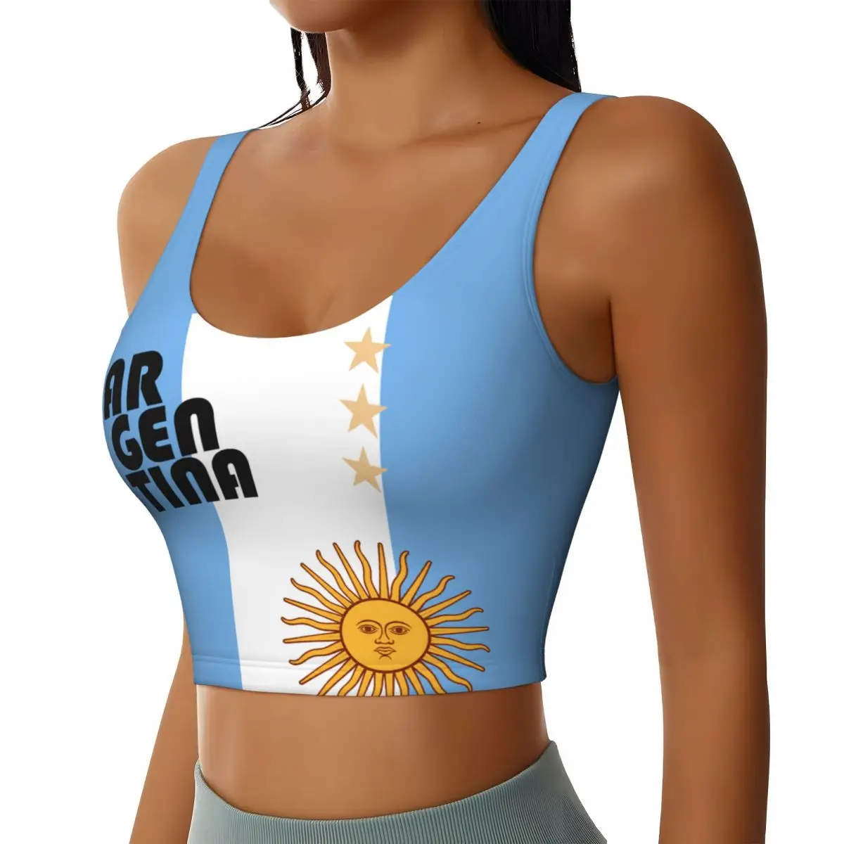 Argentina 3 Stars Print Women Activities Sports Vest Yoga Vest Workout Vest for Women Lightweight Trendy
