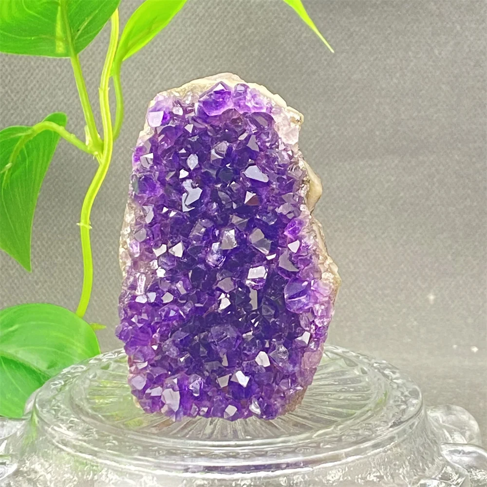 Natural Mineral Amethyst Geode Crystal Ornaments  Purple Energy From The East, Wealth  Feng Shui  Home Decoration