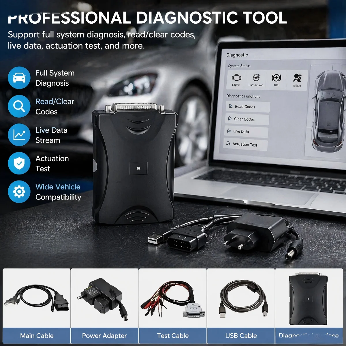 Latest V2.21.35 Full Function Car Diagnostic Tool Professional Auto ECU Programmer Multi‑Brand Vehicles Chip Tuning Scanner Comp